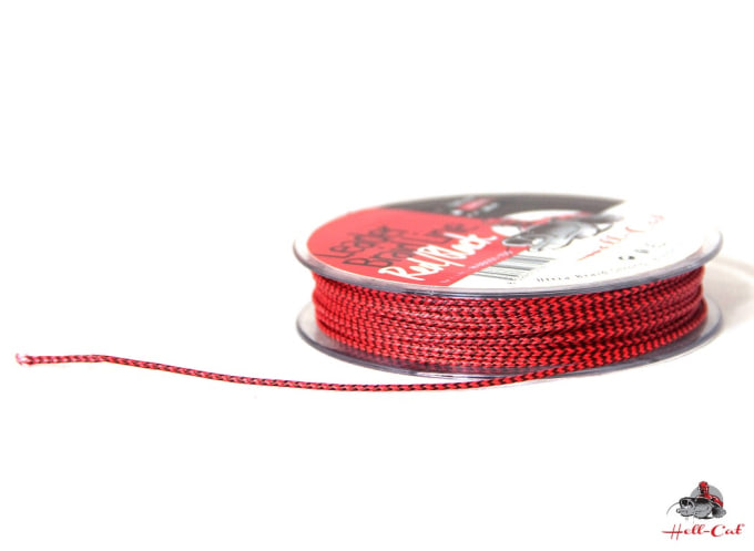 SPLÉTANÁ ŠŇŮRA HELL-CAT - LEADER BRAID LINE RED/BLACK 20M 1.55MM/150KG