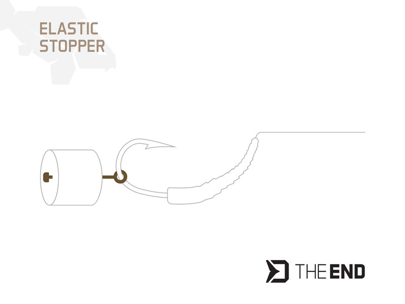 Elastická zarážka Delphin TheEND / 36ks 18,21,25 mm / Ground+Clear