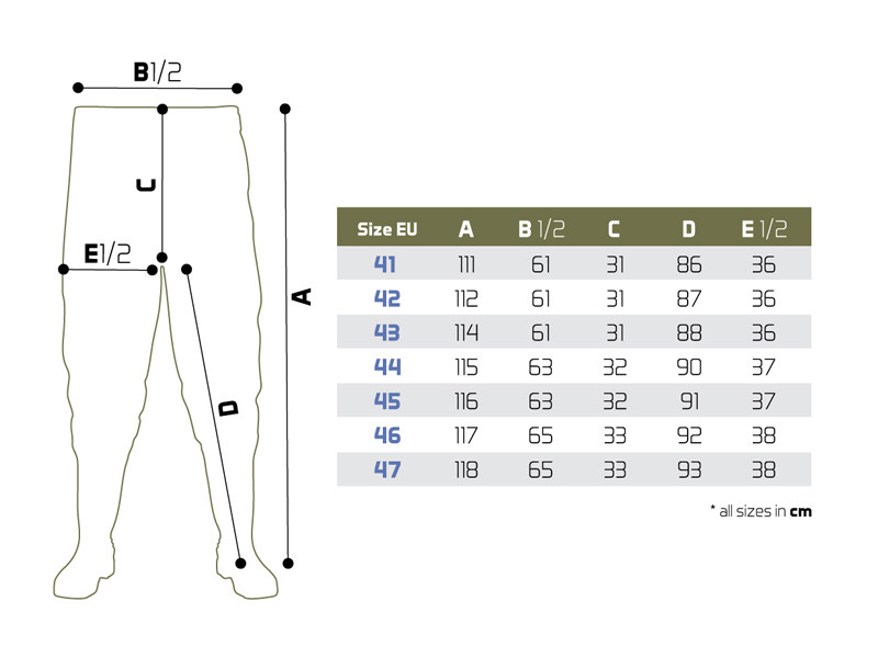 Brodící kalhoty do pasu Delphin HRON Pants vel. 45