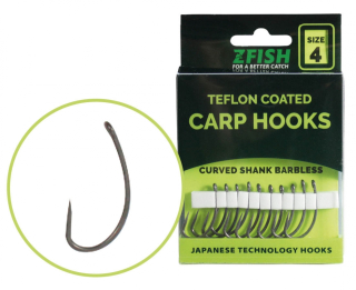 Zfish Teflonové Háčky Curved Shank Barbless vel.8