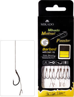 Feederový návazec - MF RIG - WITH HAIR - HOOK WITH BARB NO 14 / 0.10mm/10cm - 8 pcs