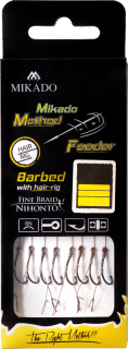 Feederový návazec - MF RIG - WITH HAIR - HOOK WITH BARB NO 16 / 0.10mm/10cm - 8 pcs