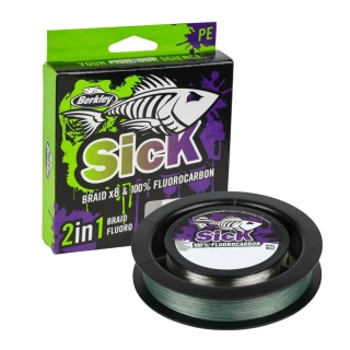 Šňůra Berkley + Fluorocarbon - BerkleySick 2-1 Br 150m 0,08-FC 50m 0,25