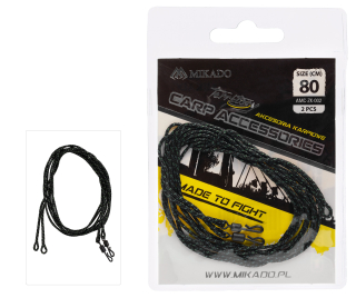 NÁVAZEC - KAPROVÝ SET - LEADCORE 80CM S RYCHLOOBRATLÍKEM - 2 ks