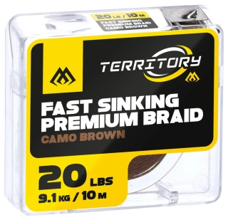 Pletenka FAST SINKING PREMIUM BRAID - 20lbs/10m - HNĚDÁ / KAMUFLÁŽ - 1 ks