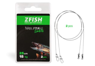 ZFISH Lanko Wolfram Leader - 2ks - Délka 25cm/15Kg