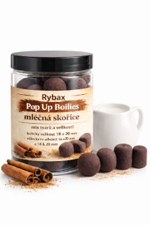 Rybax Pop-Up Boilies Mléčná skořice – extrémní vztlak | Mix tvarů a velikostí (18–20 mm)