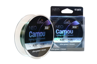 CARP EXPERT NEO CAMOU OLIVOVĚ ZELENÝ + HNĚDÝ MONOFILNÍ VLASEC 0,40 mm 24,61 kg 300 m