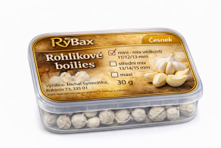 Rohlíkové boilies Česnek Mini - Mix velikostí 11/12/13 mm