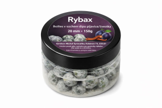 Rybax Boilies v suchém dipu – Pijavice & Švestka 20 mm / 150 g